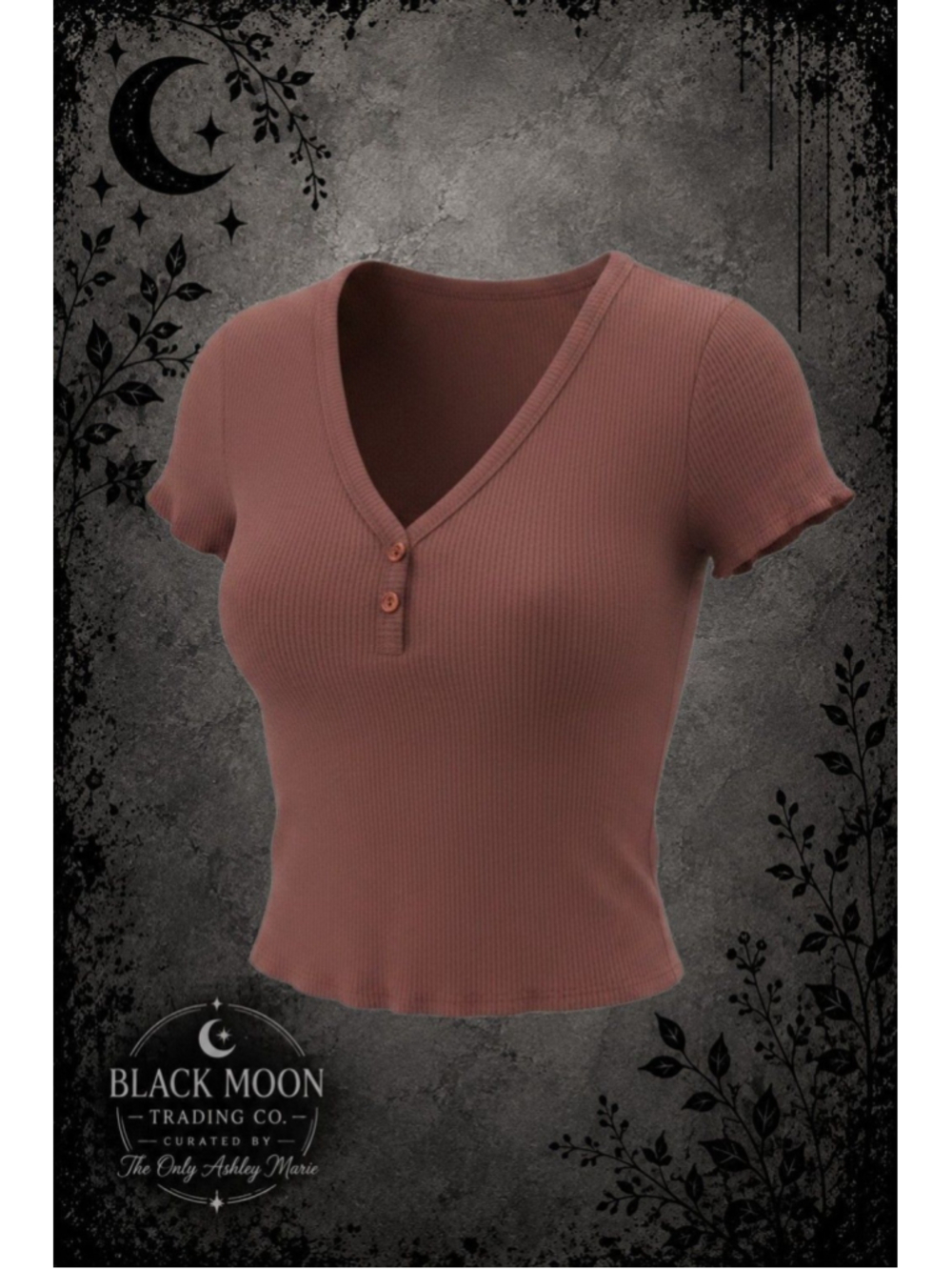 30. Better Be Ribbed V-Neck Henley Top 1X Runs Small